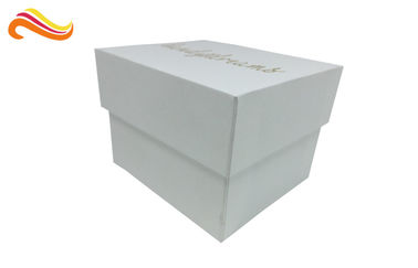 Pearl white top and base box golden logo , smart watch box with PU pillow