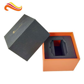 LID AND BASE gift box for smart watch small device , matt black cube boxes