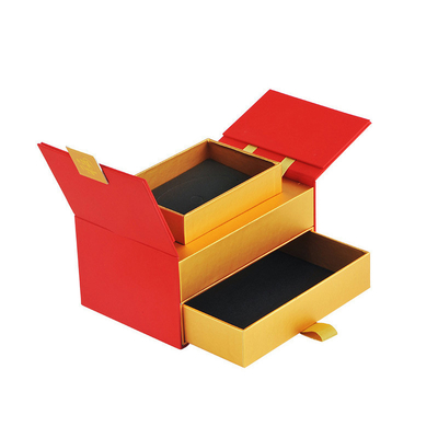 Double Opening Double Layer Gift Box Rigid With Lifting Inner Box