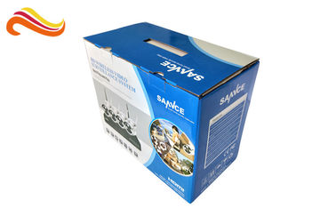 E- Flute Material Corrugated Paper Boxes Glossy Lamination Surface With Hanger
