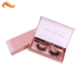Cosmetic Paper Pink Eyelash Packaging Box Cardboard CMYK Color For Lashes