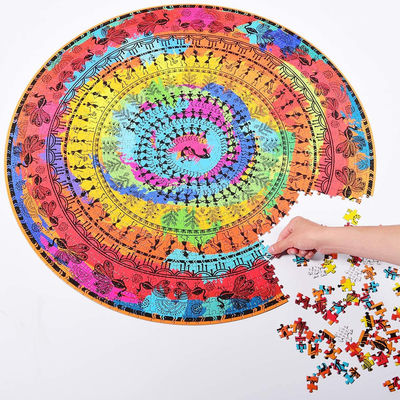Commemorative CMYK 205gsm CCNB Round Puzzles Toy For Adults