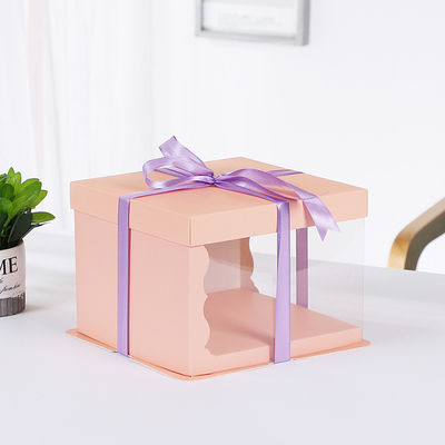 Recycled Birthday Cake Gift Packaging Boxes With Transparent Window
