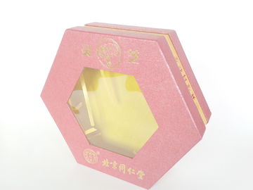 Hexagon Shape Personalized Rigid Gift Boxes, Luxury Food Packaging Box For Festival Gift