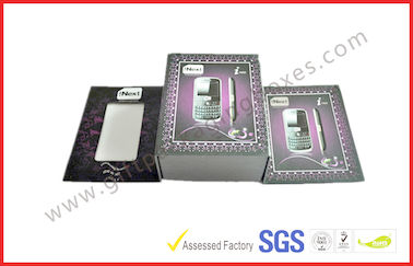 Purper Matt Paper Grey board Electronics Packaging , Customized Mobile Phone / GPS Packaging Boxes