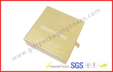 Golden USB Drawer Luxury Gift Boxes With Foil And Embossed Logo