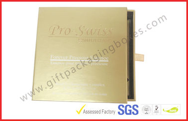 Golden USB Drawer Luxury Gift Boxes With Foil And Embossed Logo