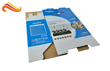 E- Flute Material Corrugated Paper Boxes Glossy Lamination Surface With Hanger